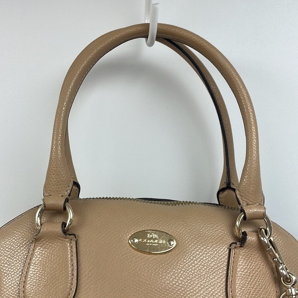 Vintage Coach Satchel Leather Crossbody Bag Tan 12"x9"x5" - Picture 2 of 9